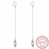 LEKANI Water Drop Earring Crystal 925 Sterling Silver Mothers Gift