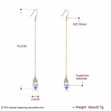 LEKANI Water Drop Earring Crystal 925 Sterling Silver Mothers Gift