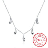 925 Silver Pendant Necklace Five Drops Charm Necklace
