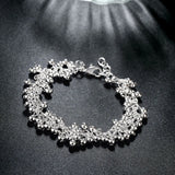 925 Silver Grapes Beads Bracelet for Women