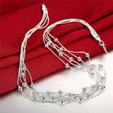 925 Sterling Silver 18'' Multilayer Necklaces Collar