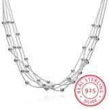 925 Sterling Silver 18'' Multilayer Necklaces Collar