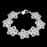 925 Sterling Silver Plum Bracelet Flowers for Women High-Fine Jewelry