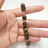 Tiger Eye Buddha Bracelet Elasticity Rope Natural Stone Bead Strand
