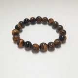 Tiger Eye Buddha Bracelet Elasticity Rope Natural Stone Bead Strand