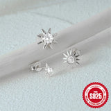 925 Silver Star Crystal Studs 3pcs Set
