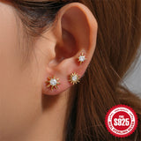 925 Silver Star Crystal Studs 3pcs Set