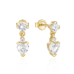 925 Silver Zircon Stud Earrings Women Jewelry Gift