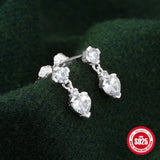 925 Silver Zircon Stud Earrings Women Jewelry Gift