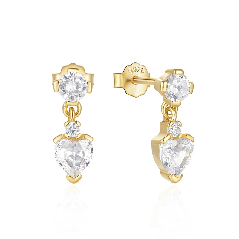 925 Silver Zircon Stud Earrings Women Jewelry Gift