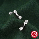 925 Silver Zircon Stud Earrings Women Jewelry Gift