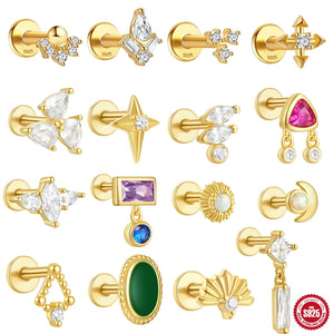 925 Silver CZ Cartilage Stud Earrings