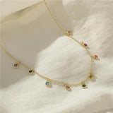 925 Silver French Round Zircon Women's Necklace Chains Jewelry
