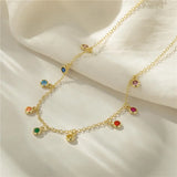 925 Silver French Round Zircon Women's Necklace Chains Jewelry