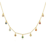925 Silver French Round Zircon Women's Necklace Chains Jewelry