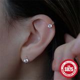 925 Silver Hoop Earrings with Cubic Zirconia