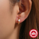 925 Silver Hoop Earrings with Cubic Zirconia