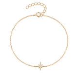 925 Silver Starry Sky Sparkle Star CZ Chain Bracelet Women Jewelry