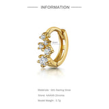 925 Silver Rhinestone Hoop Earrings Women Cartilage Small Ear Buckle Piercing