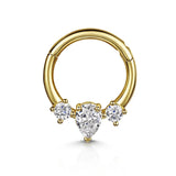 925 Silver Rhinestone Hoop Earrings Women Cartilage Small Ear Buckle Piercing