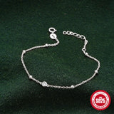 925 Silver Zircon Mini Bead Bracelet for Women