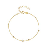 925 Silver Zircon Mini Bead Bracelet for Women