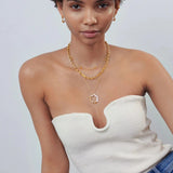 Golden Double Colors Enamel Necklace for Women Custom Pendant Choker