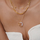 Golden Double Colors Enamel Necklace for Women Custom Pendant Choker