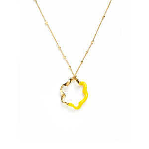 Golden Double Colors Enamel Necklace for Women Custom Pendant Choker