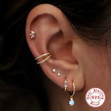 925 Silver Double-layer Circle Hoop Earring Minimalist Women Nose Ring