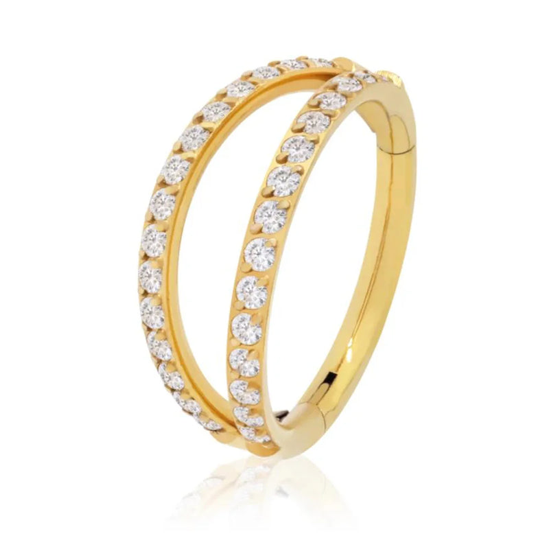 925 Silver Double-layer Circle Hoop Earring Minimalist Women Nose Ring