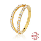 925 Silver Double-layer Circle Hoop Earring Minimalist Women Nose Ring
