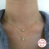 925 Silver Zircon Choker Necklaces Diamond Pendant for Women