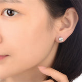 925 Silver 1.9 Round Cut Austrian Stone Stud Earrings Wedding Jewelry