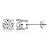 925 Silver Round Cut SONA Stone Earrings Wedding Jewelry