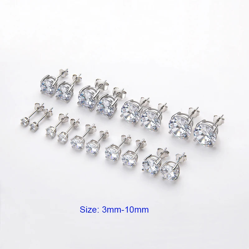 925 Silver Round Cut SONA Stone Earrings Wedding Jewelry
