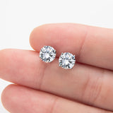 925 Silver Round Cut SONA Stone Earrings Wedding Jewelry