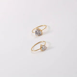 LESIEM Peach Heart Zirconia Thin Ring Euro Prom Accessories