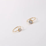 LESIEM Peach Heart Zirconia Thin Ring Euro Prom Accessories