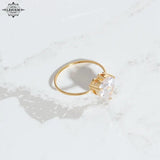 LESIEM Peach Heart Zirconia Thin Ring Euro Prom Accessories