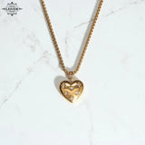 LESIEM 18KGP Zircon Peach Heart Pendant Necklace for Women
