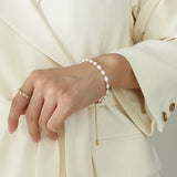 LESIEM Lady Bracelet Freshwater Pearl Bead Anchor High Jewelry