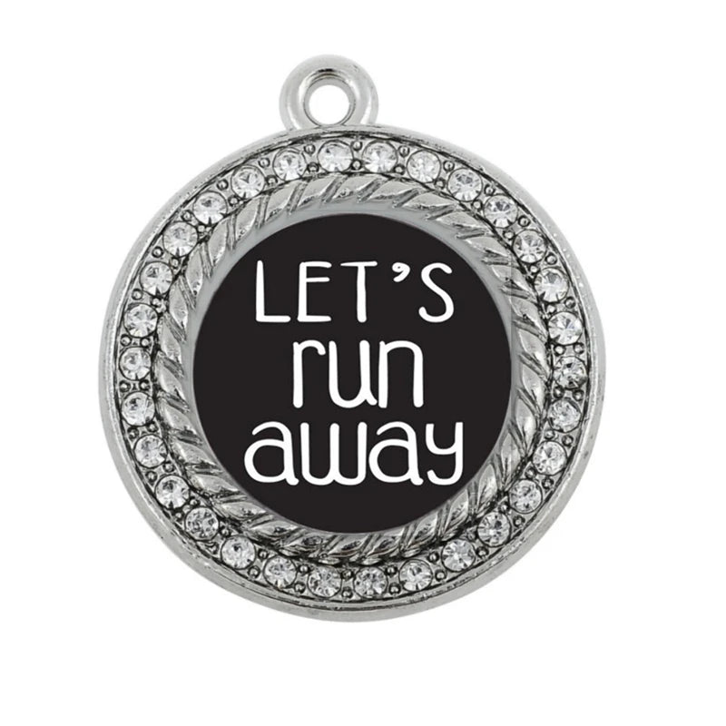 Circle Charm Let's Run Away Necklace
