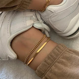 3pcs Snake Chain Anklets for Women Beach Foot Jewelry Leg Chain Anklet Bracelets