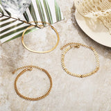 3pcs Snake Chain Anklets for Women Beach Foot Jewelry Leg Chain Anklet Bracelets