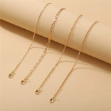 Boho 4pcs/set Multilayer Chain Anklet Foot Bracelet Jewelry