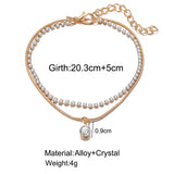 Boho Beads Anklets for Women Bohemian CZ Ankle Bracelet
