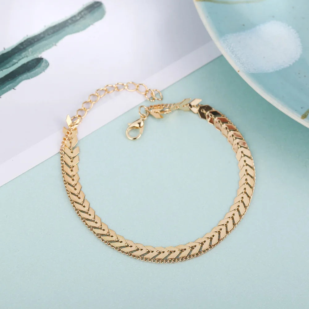 Boho Vintage Double Layer Anklets for Women - Beach Foot Leg Chain