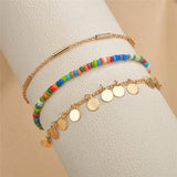 Colorful Bead Multilayer Anklet for Woman