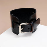 Brown Wide Leather Bracelet Vintage Punk Wristband Men Jewelry